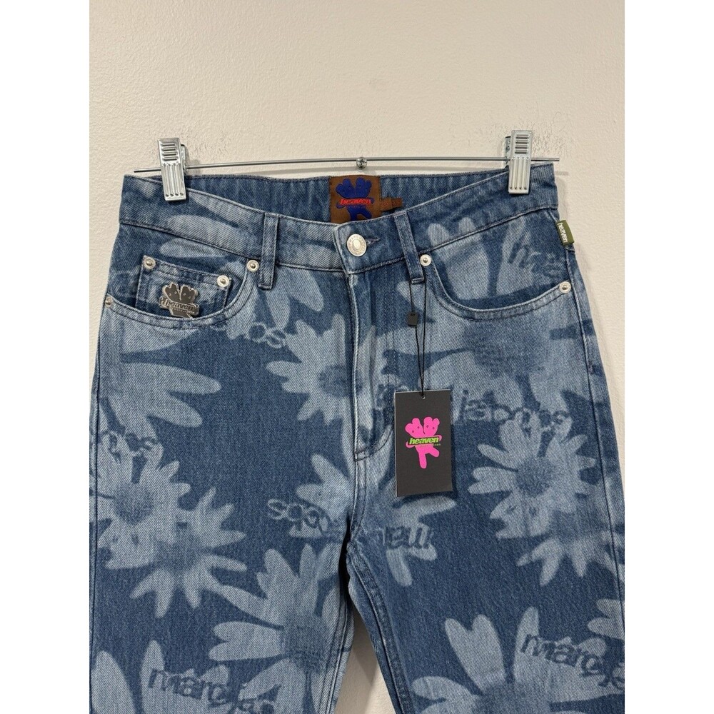 Heaven By Marc Jacobs New Blue Laser Floral Denim Jeans 24 - Picture 4 of 8